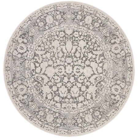 Safavieh Reflection Power Loomed Round Area Rug; Dark Grey & Cream - 6 ft.-7 in. x 6 ft.-7 in. RFT667B-7R